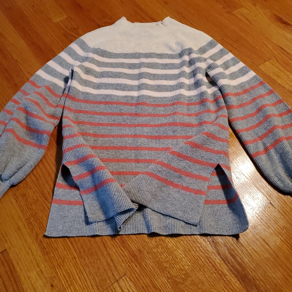 LOFT Ribbed Striped Mock Neck Sweater - Picture 6 of 6